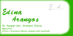 edina aranyos business card
